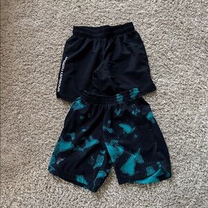 Under Armour Kids Black and Teal Shorts Duo